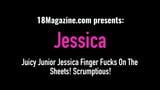 Juicy Little Jessica Finger Bangs Herself In Bed! snapshot 1