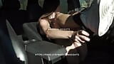 Transmeisje met grote pik trekt zich af in de auto na een bezwete sportschoolsessie snapshot 4