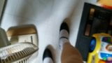 Black Mary Jane with Beige Pantyhose & White Lace Sock Tease snapshot 7