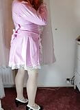 Uk tv slut Nottstvslut pink pvc maid and stockings sissy slut snapshot 2