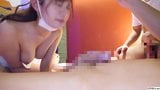 Japanese cuckolding girlfriend gives blowjob in front of boyfriend snapshot 14