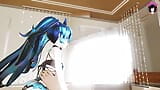 Miku в сексуальном нижнем белье - секс в позе наездницы (3D хентай) snapshot 2