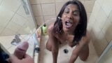 Indian girl white cock face piss in slow motion, POV snapshot 5