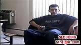 Str8 jock stroking his hairy dick for jizzshot in solo snapshot 1