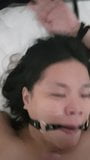 new submissive, cum on face while gagging ball snapshot 5