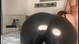 Schoolgirl blowjob in latex leggings snapshot 12