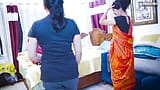 Desi step sister , step mom and house maid fights for big cock step son to fuck ( Hindi Audio ) snapshot 2