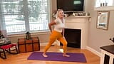 Dani D Mature Yoga Stretch #3 (Yellow Leggings And Pink Toe Nails) snapshot 5