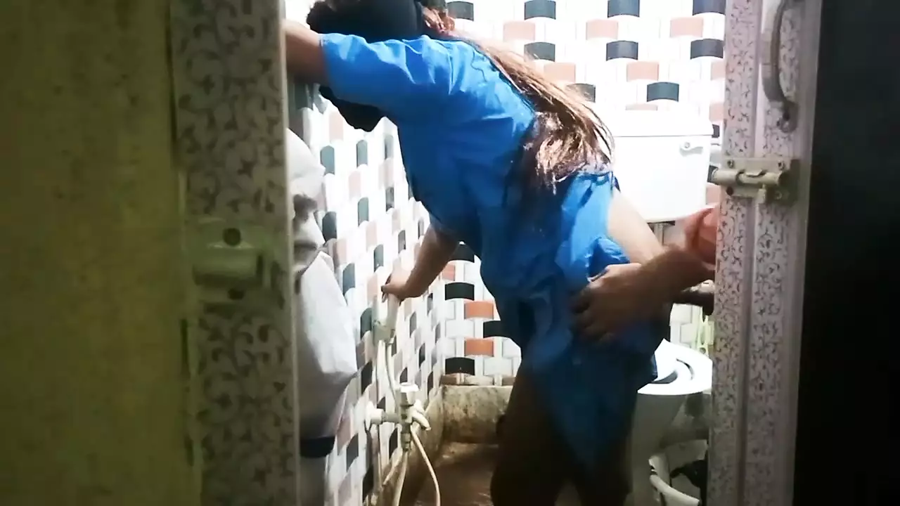 When Indian School girl at Bathroom