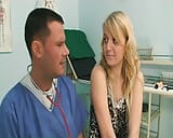 Small titted blonde slut gets her shaved twat filled by her doctor snapshot 7
