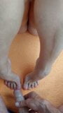 Cum on Selena's small natural feet snapshot 4
