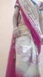 Indian crossdresser sissy show dick in saree snapshot 1