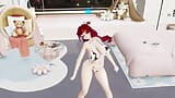 Sousou No Frieren Fern Undress Dance Hentai Yaosobi Idol Song Mmd 3D Red Hair Color Edit Smixix snapshot 4