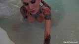 All wet and horny Sarah blows her dude in the jacuzzi snapshot 3