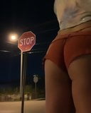 SEXY Fem Body! Ridiculously short shorts! Busy street corner snapshot 8