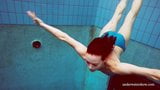 Tight blue swimsuit babe Martina in the pool snapshot 3