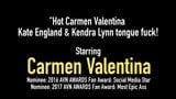 Caliente carmen valentina kate england &amp; kendra lynn tongue fuck! snapshot 1