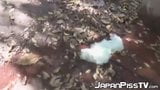 Japanese babes had to pee so bad that they did it in public snapshot 8