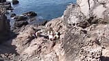 Amateur couple fucking on the rocks of the Italian coast snapshot 11