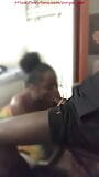 18 year old ghetto ebony girl drop on her knees to suck my cock. snapshot 10