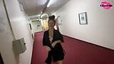 Classy flashes and gets naked in a office snapshot 1