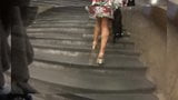 Massive Muscular Calves on Woman in Street snapshot 2