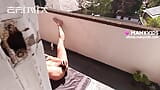 Wtf! huskamrat vet inte att jag kan se henne onanera på balkongen snapshot 5