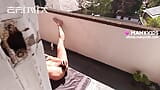 Wtf! Huisgenoot weet niet dat ik haar op het balkon zie masturberen snapshot 5