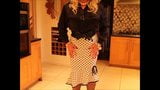 Sindy in black blouse with  white fishtail skirt snapshot 2