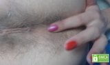 Playing and fingering super hairy asshole, extreme close up snapshot 13