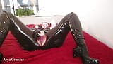 Home Sex Masturbation, Pvc Catsuit and Dildo Solo Relax Play, Part 2 snapshot 4