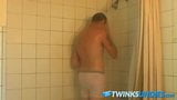 Twink Gran Thiller fills his undies with cum while showering snapshot 4