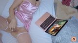 TEEN WITH SEXY PUSSY CUMS WHILE WATCHING PORN snapshot 4