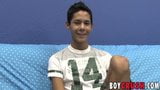 Skinny young gay Felix Russo jerks off and stuffs big dildo snapshot 4