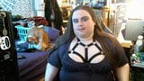 Chubby goth femboy enby flirts and flashes her sexy nipples snapshot 10