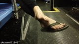 Candid Feet Toes and Soles on a public bus snapshot 8