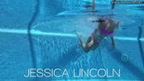 Sexy Jessica Lincoln swims naked in the pool snapshot 3