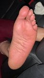 Rubbing her size 9.5 sweaty soles snapshot 2