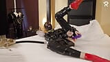 Masturbation with Anal Plug an Magic Wand in Heavy Rubber snapshot 16
