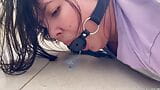 Ball Gagged Girl Struggle In Tape Bondage snapshot 7