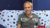 Interviewed blonde twink Kenny Monroe wanking off and cums snapshot 8