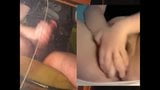 Jerking cock to female masturbation split screen snapshot 13