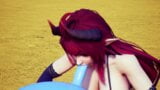 Demon Girl sucking off a bouncing ball. snapshot 16