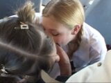 Two naughty schoolgirls suck the bus driver's hard dick in the backseat snapshot 7