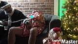 Christmas edging and milking big dicked uncut slave PREVIEW snapshot 3