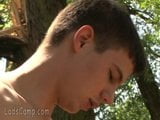 Lustful twinks filling mouths outdoors snapshot 2