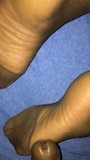 Cumshot on wife's nylon soles snapshot 4