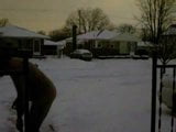 Nude snow shoveling snapshot 10