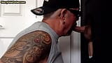 Gloryhole DILF sucks cock and swallows cum in amateur video snapshot 5