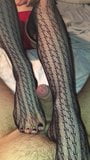 Fishnet stockings footjob snapshot 12